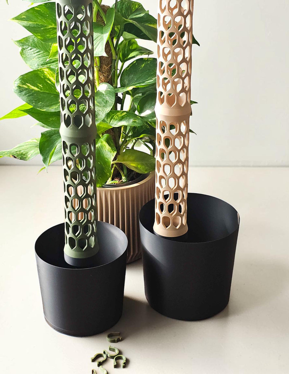 Modular Moss Pole with integrated planter