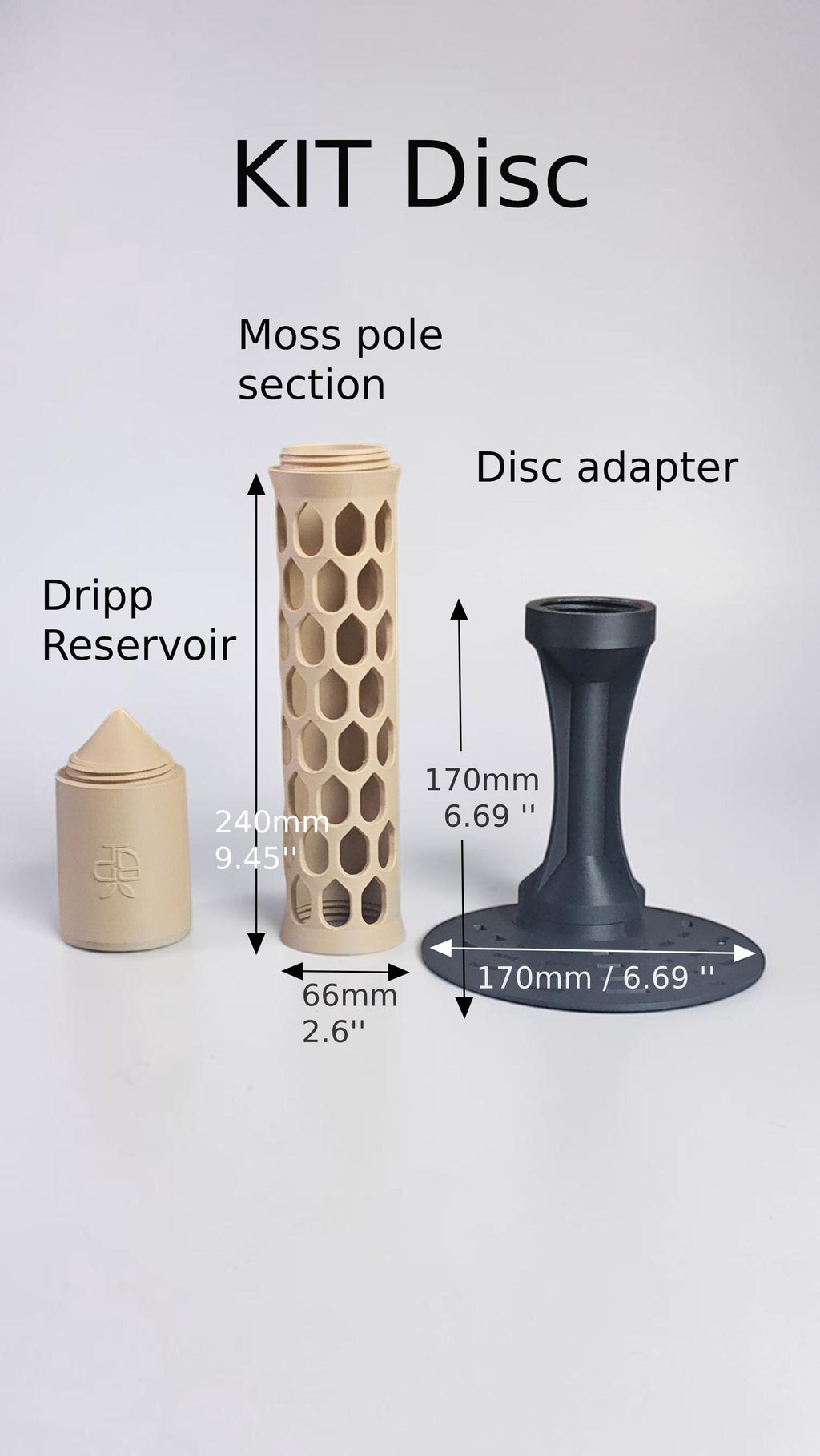 Modular Moss Pole with Disc or stake base