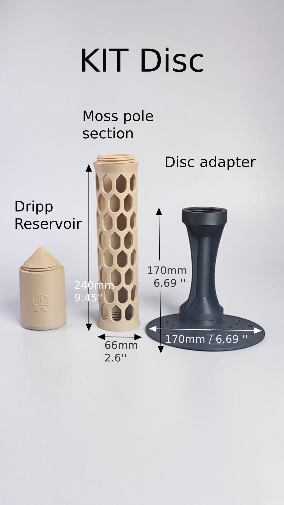 Modular Moss Pole with Disc or stake base